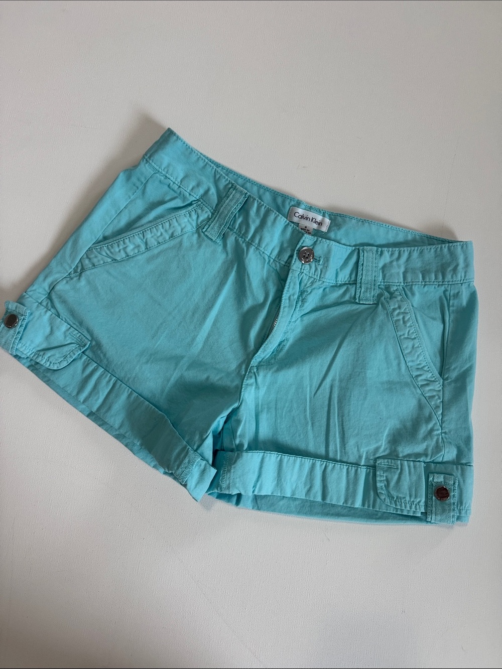 Calvin Klein Women’s Aqua Cotton Bermuda Shorts